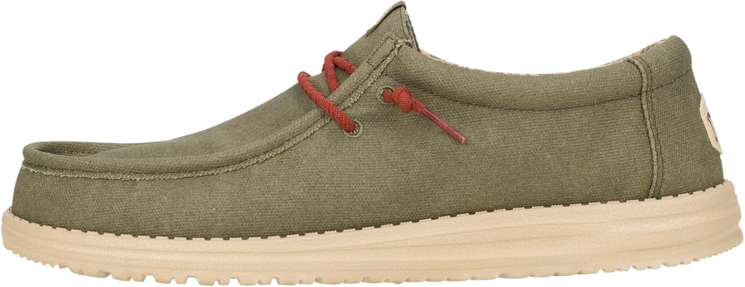 

Кроссовки HEYDUDE Mens Wally Waxed Canvas, Olive