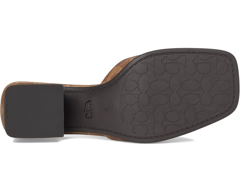 Туфли COACH Sculpted C Coated Canvas Block Heel Sandals, желто-коричневый — фото 3