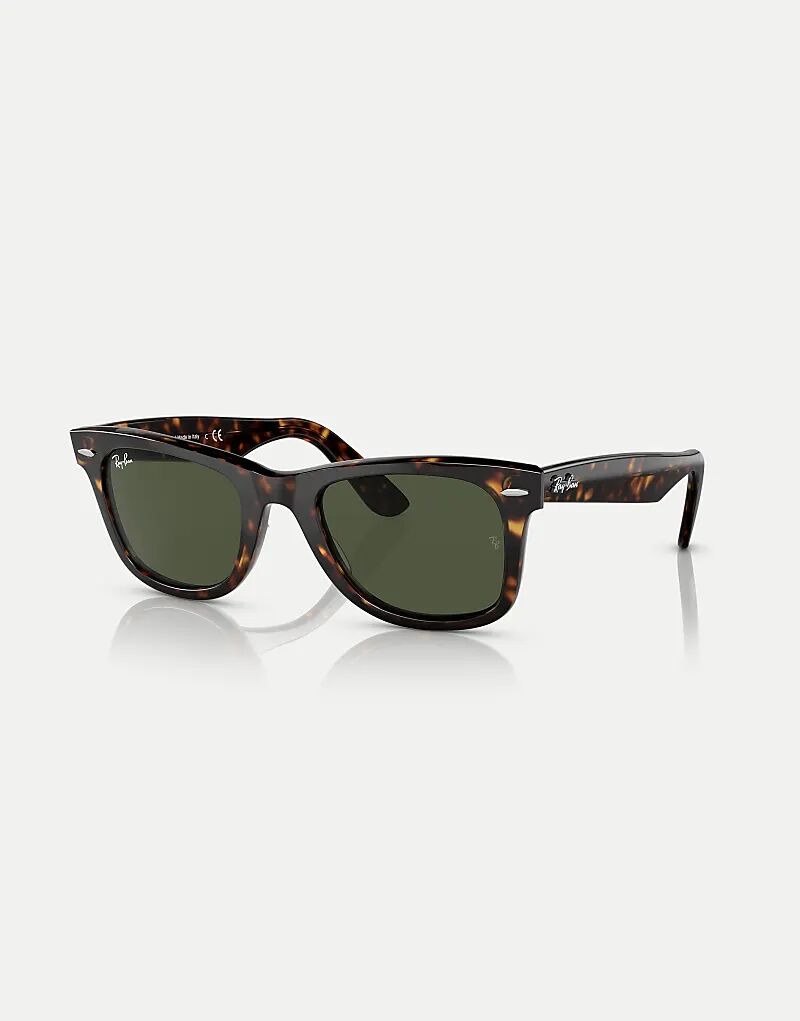 

Солнцезащитные очки Ray-Ban Original Wayfarer Square с зелеными линзами в цвете «гавана»