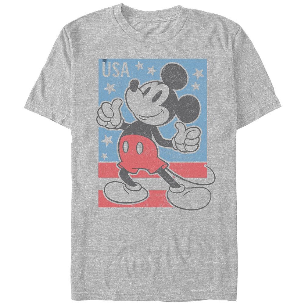 

Мужская футболка Disney's с изображением Микки Мауса и штампом США, цвет Athletic Heather