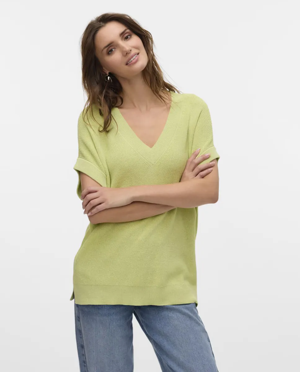 

Женский топ тонкой вязки с блестками Vero Moda, светло-зеленый