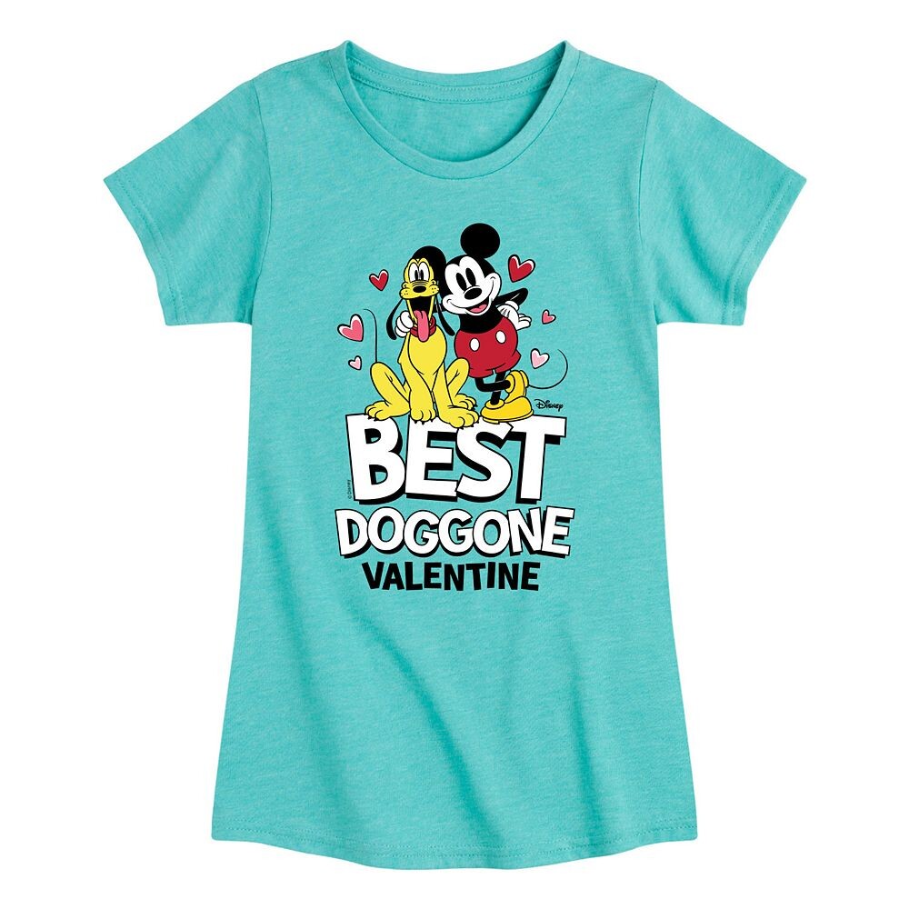 

Футболка Disney's Mickey Mouse для девочек 7–16 лет Pluto Best Doggone Valentine с рисунком Licensed Character, синий