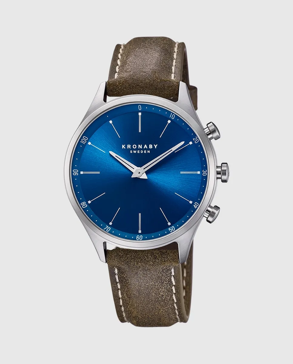 

S3759/1 Мужские часы Sekel из коричневой кожи Kronaby, коричневый