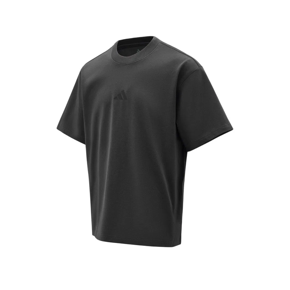 Футболка мужская Dark Charcoal Black с круглым вырезом, умеренная Adidas