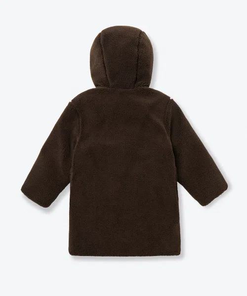 Детская куртка-дафл с капюшоном MUSINSA STANDARD KIDS, коричневая — фото 3