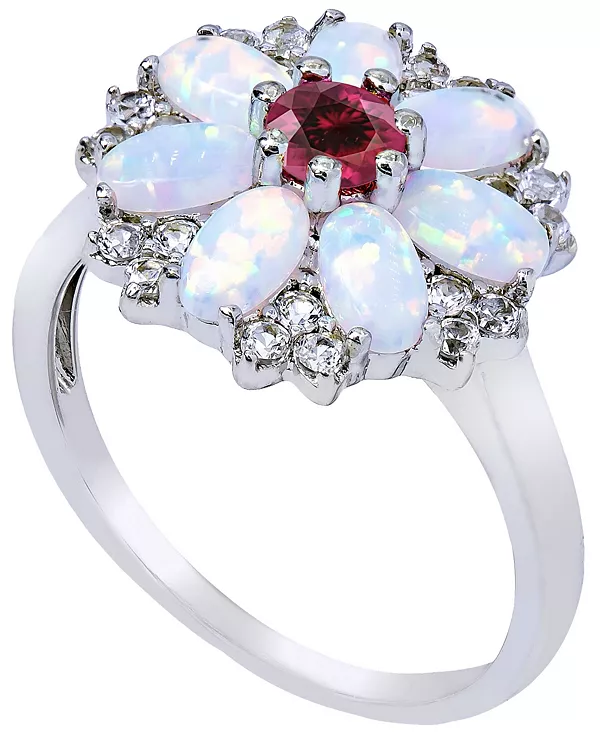 

Женское кольцо-цветок из стерлингового серебра Macy'S, opal