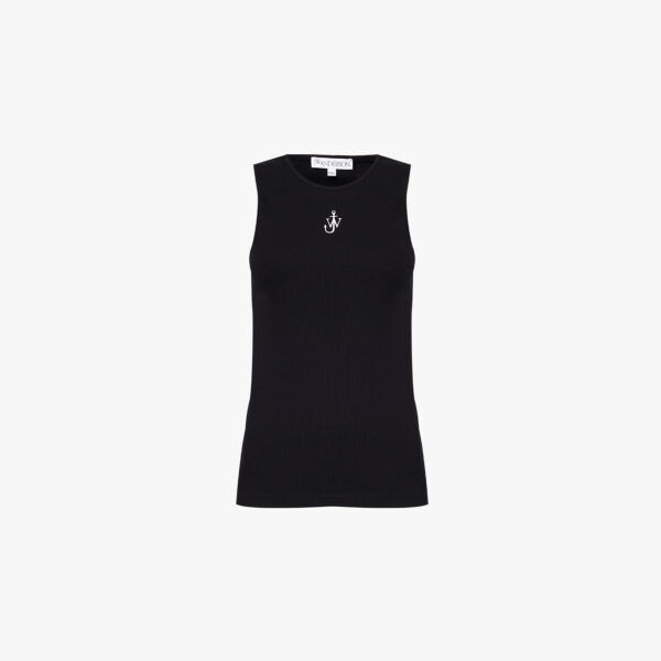 

Топ из эластичного органического хлопка с вышитым логотипом Anchor Jw Anderson, черный