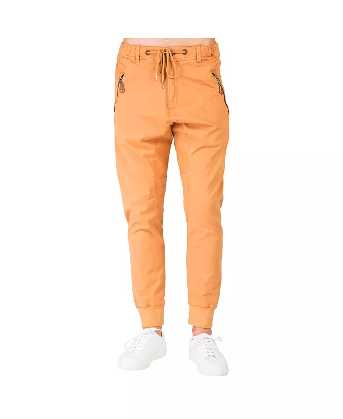 

Мужские брюки-джоггеры Premium Stretch Twill с заниженной посадкой и карманами на молнии Level 7, золотой