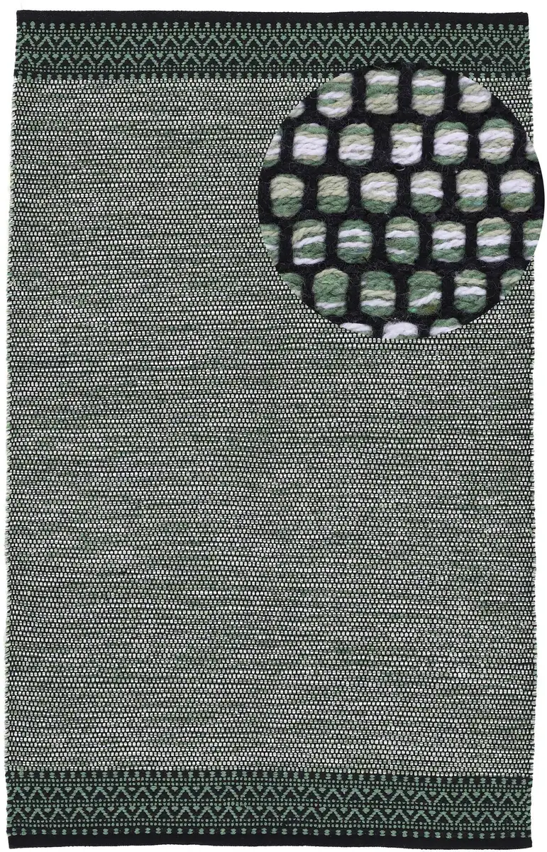 

Коверковер "Kelim Mia", прямоугольный, двусторонний хлопковый ковер, гостиная Carpetfine 200х290 см, зеленый