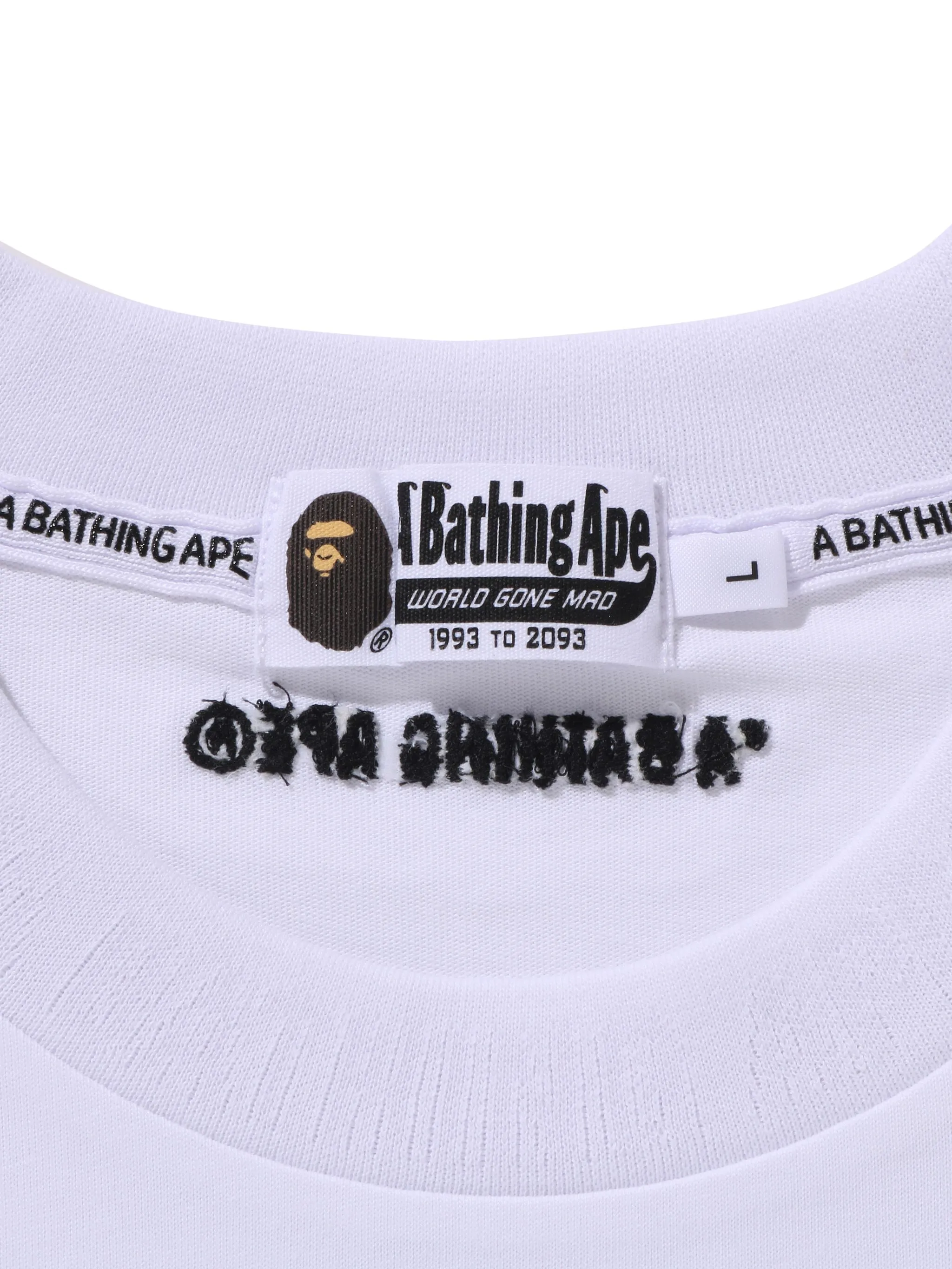 Футболка с нашивкой с логотипом с длинным рукавом A Bathing Ape, белый — фото 3