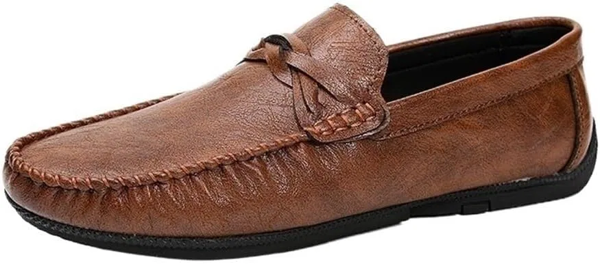Мужские слипоны из PU кожи, коричневые DHFIRUFSHLO