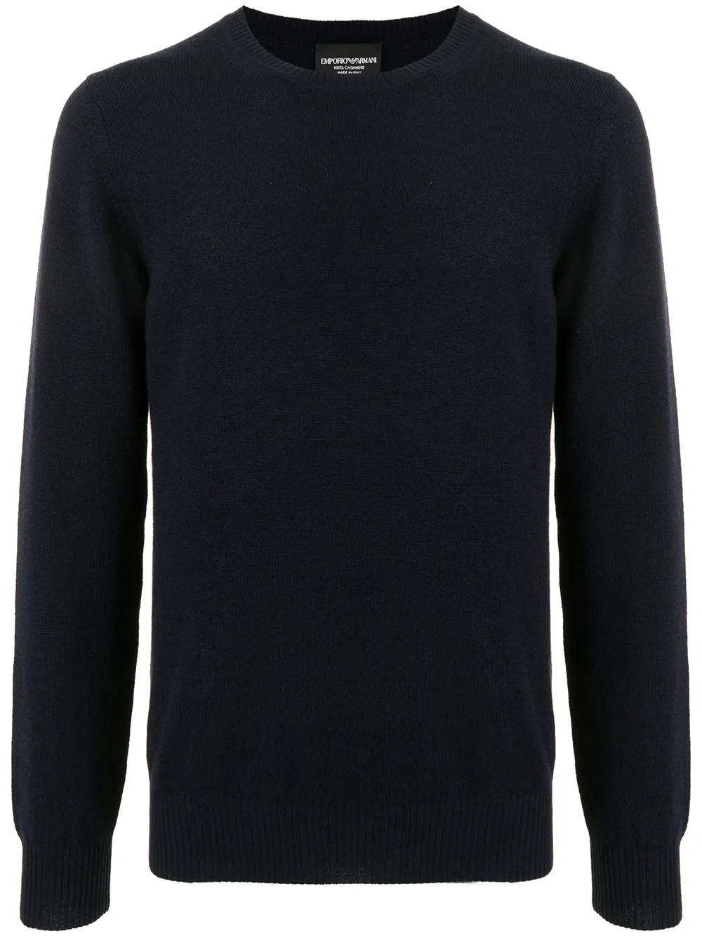 

Кашемировый джемпер тонкой вязки EMPORIO ARMANI, синий