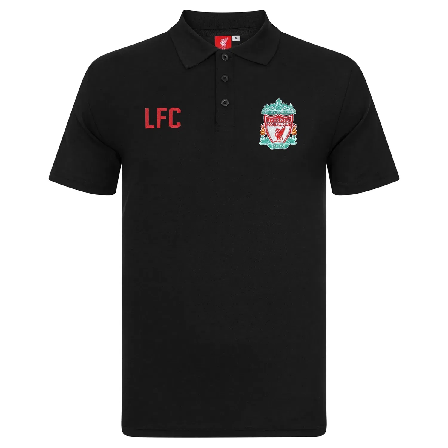 Детское поло Liverpool FC с вышивкой, черный
