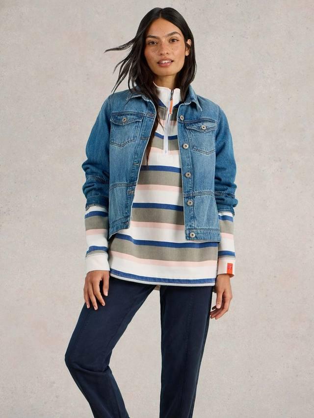 

Свитшот с молнией наполовину White Stuff, Green/Multi