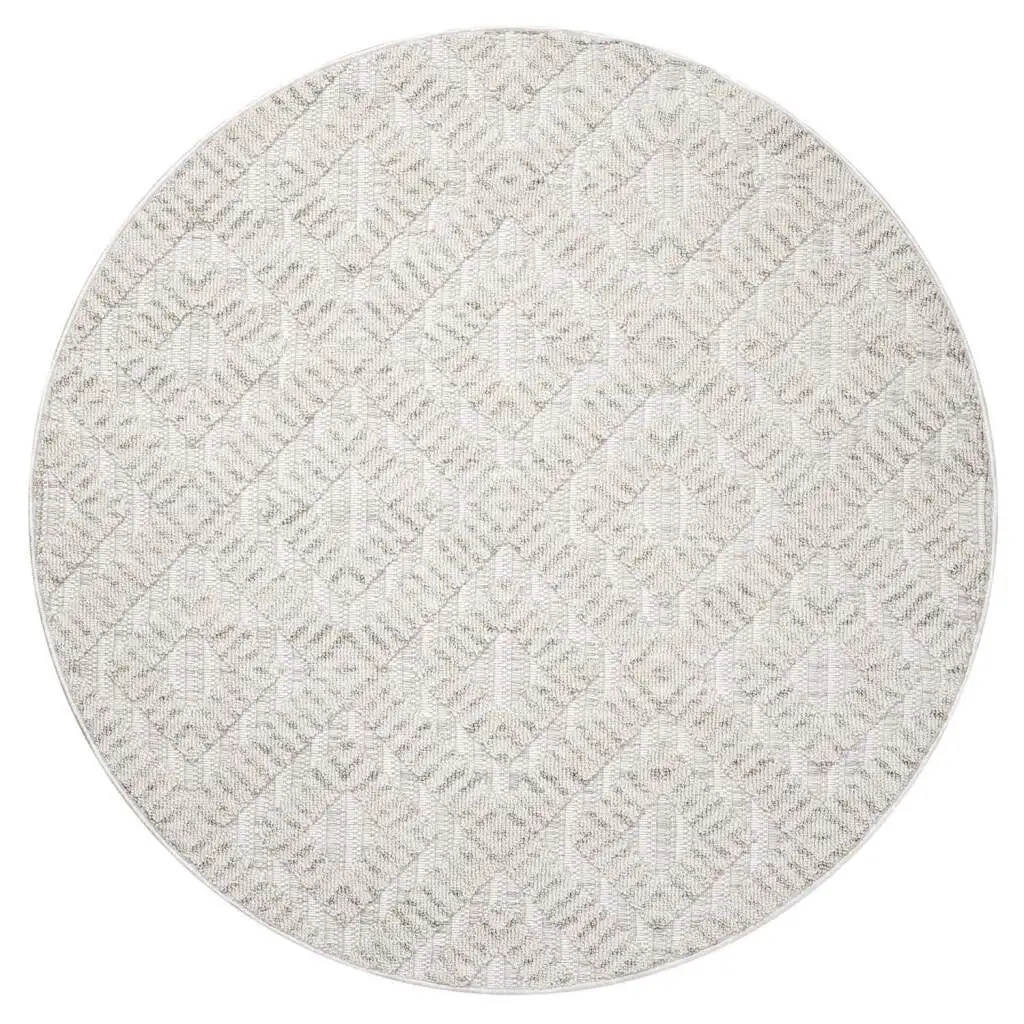 

Ковер Carpet City "CLASICO 8927", круглый, короткий ворс, узор высокий-низкий/ромбовидный 3D-эффект, гостиная Ø 120 см, цвет creme