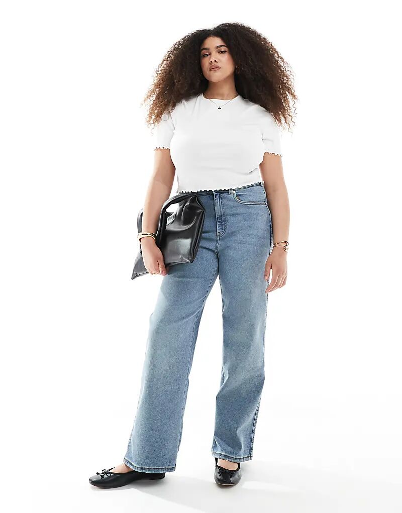

Джинсы Dr Denim Plus Moxy с потертостями светло-голубого цвета, прямые