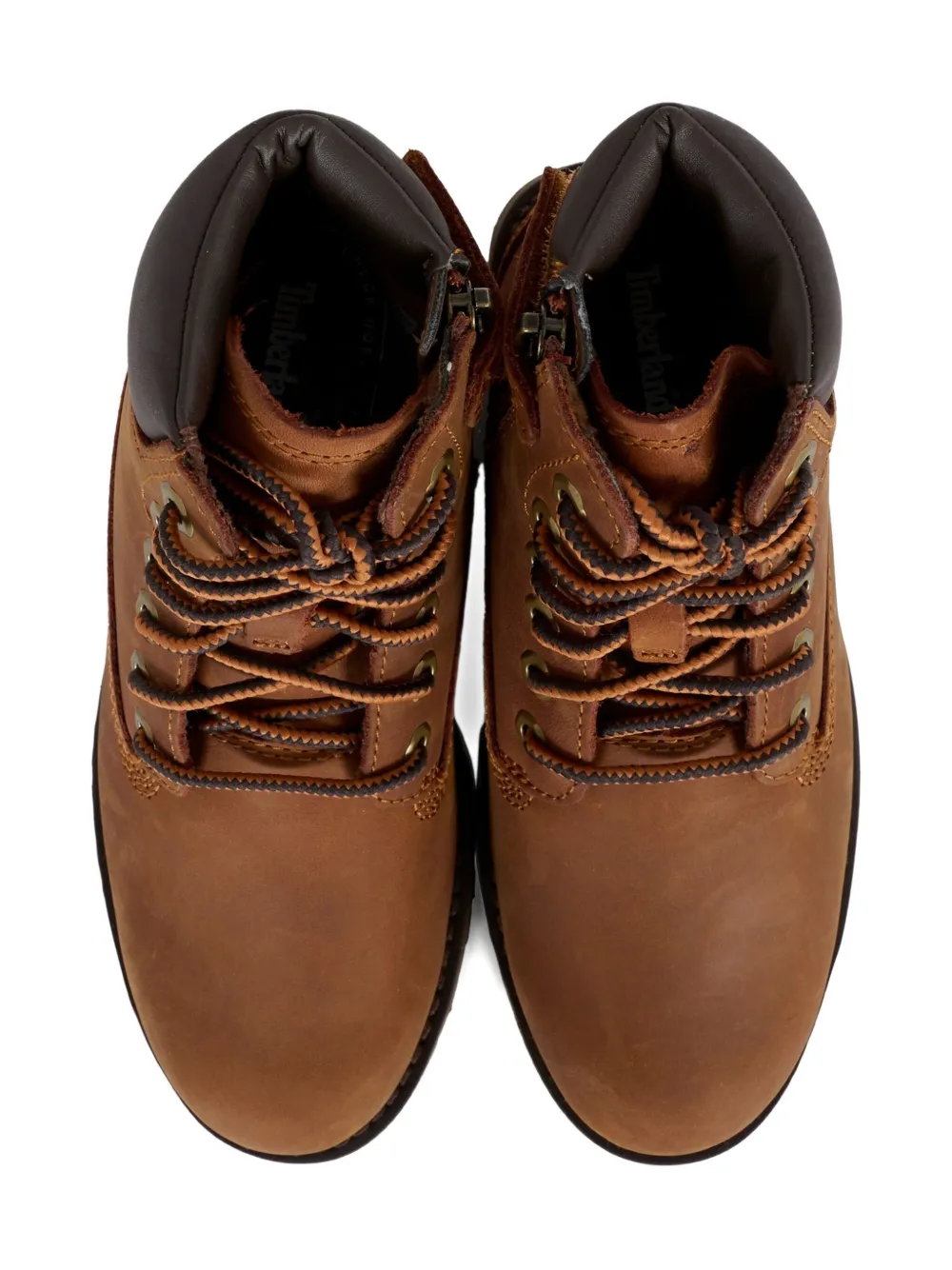 Кожаные ботинки на шнуровке Timberland Kids, коричневый — фото 2