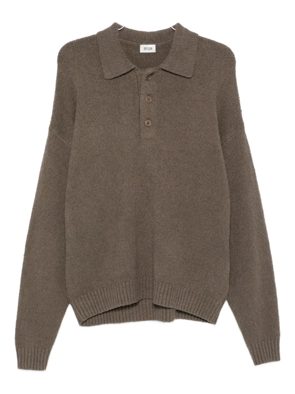 

Кофта с воротником-поло и застежкой на пуговицы Drykorn, коричневый
