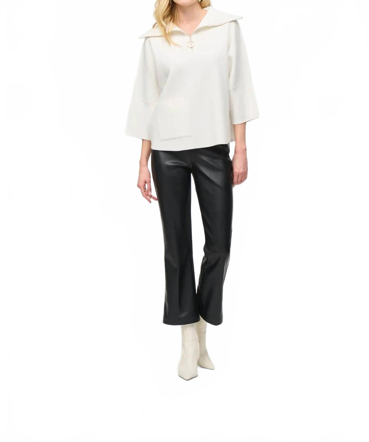 

Кожаные расклешенные брюки Kick Flare черные Joseph Ribkoff