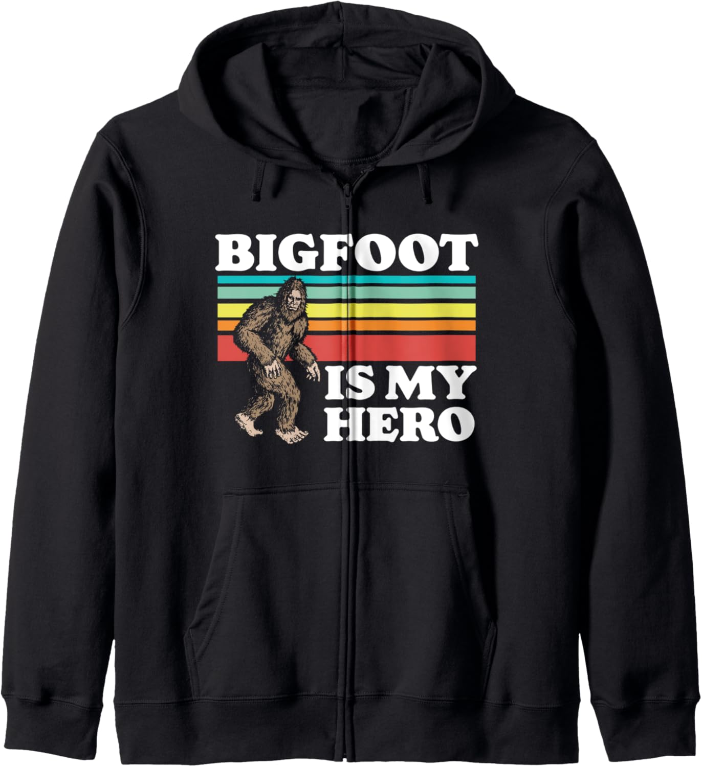 

Забавная ретро-толстовка на молнии с надписью «Бигфут - мой герой» и изображением сасквоча в стиле 80-х The Lab Of Weirdos, черный
