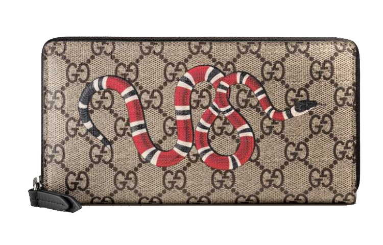 

GUCCI Кожаный бумажник на холсте мужской Ebony/Black