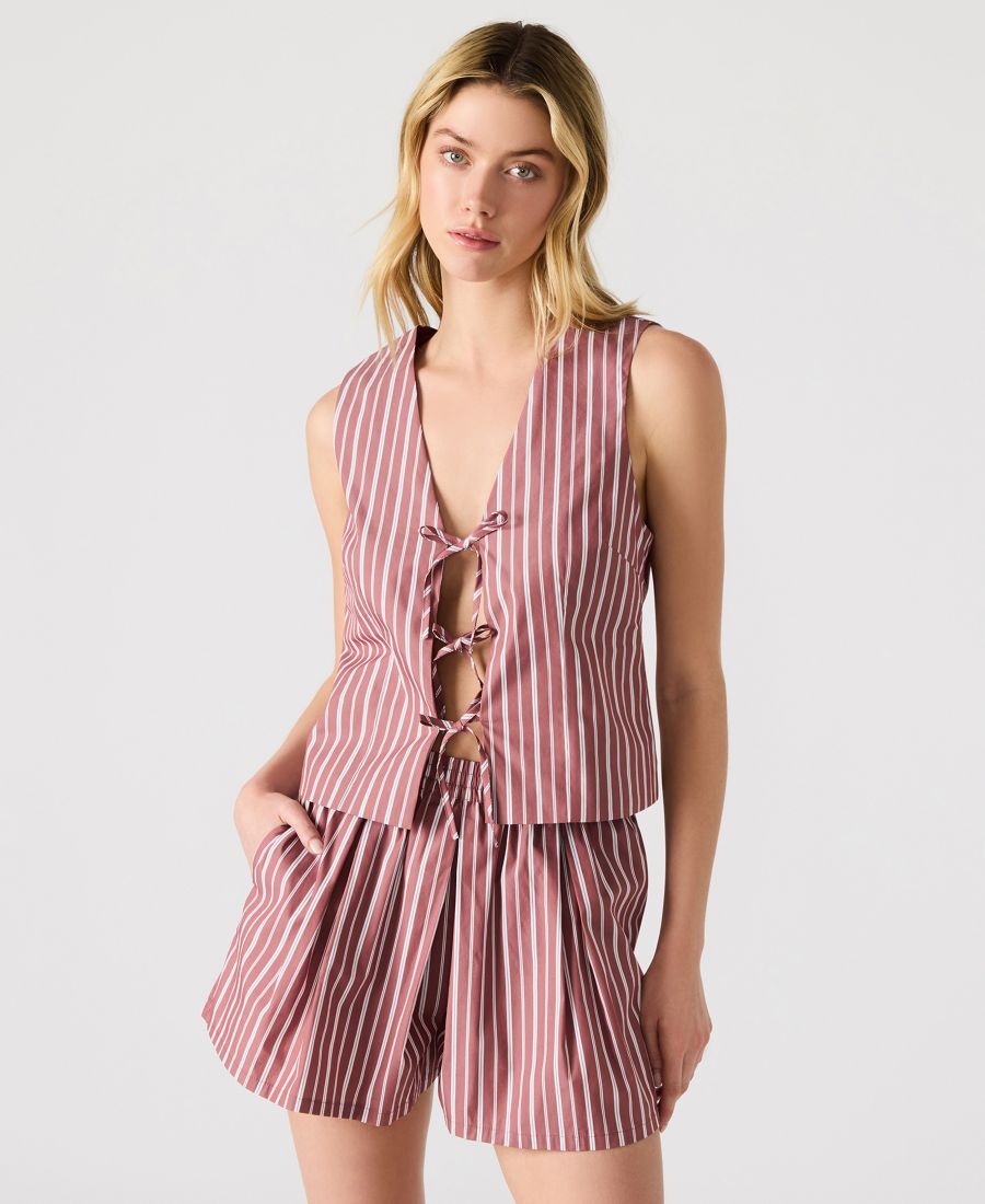 

Женская блузка Aliza с завязками спереди Steve Madden, Dusty Brick