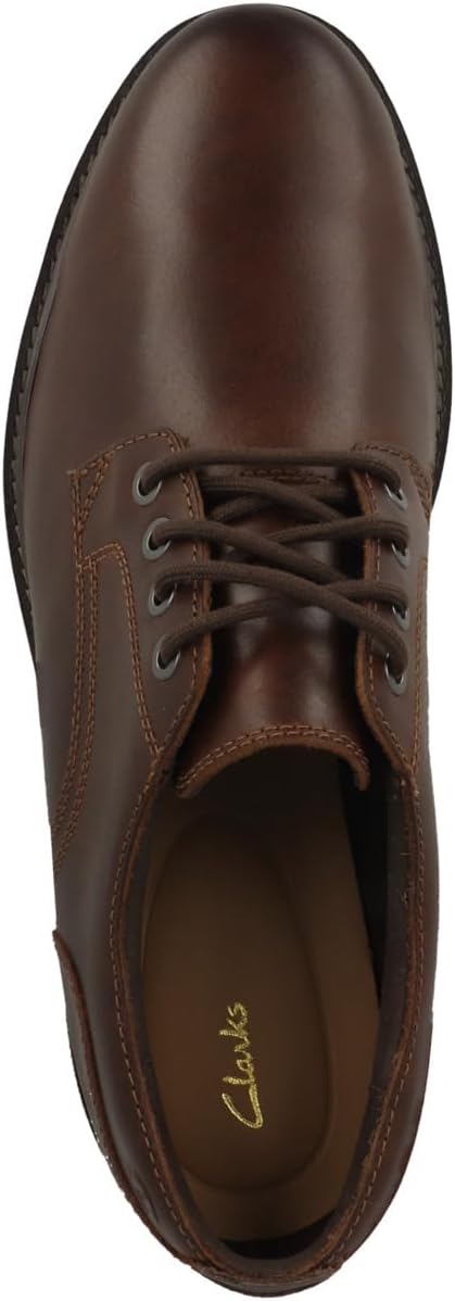 Мужские туфли-оксфорды Clarks Batcombe Tie, Dark Tan Lea — фото 2