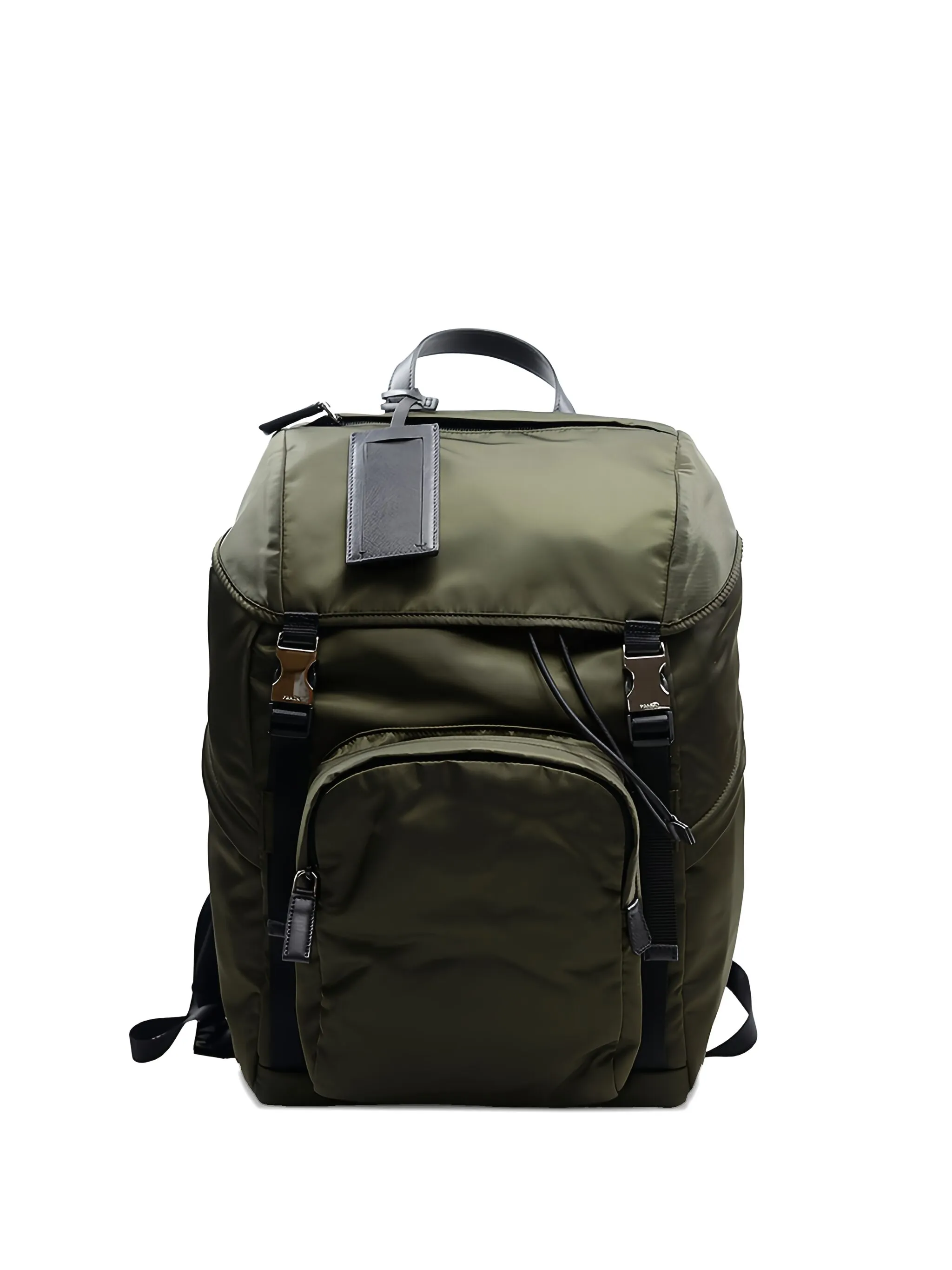 

Рюкзак с кулиской и пряжкой Prada, зеленый