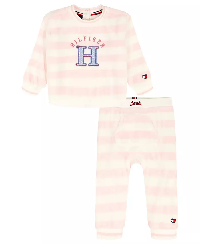 

Детский комплект для девочек из топа и джоггеров Tommy Hilfiger, мультиколор