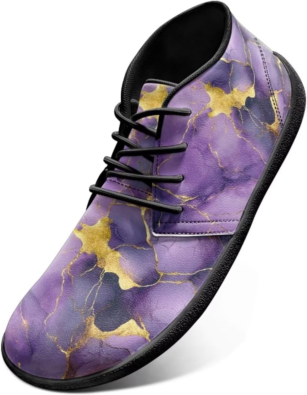 

Мужские кроссовки с мраморным принтом для ходьбы босиком - походные кроссовки с широким носком и нулевым перепадом высоты подошвы - беговые кроссовки Watdotory, пурпурный