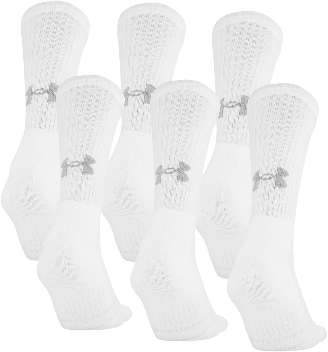 

Тренировочные носки Under Armour для взрослых, хлопковые, несколько пар, White (6-Pairs)