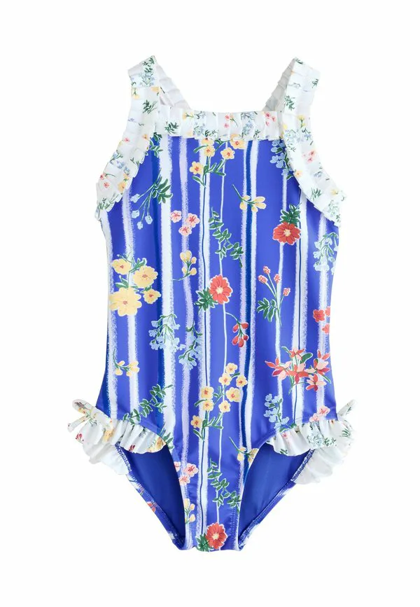 Купальник стандартного кроя с оборками Next, Blue Floral Stripe