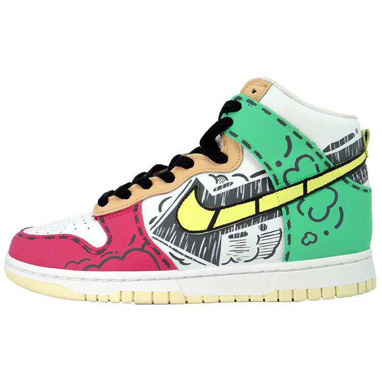 

Кроссовки Nike Dunk Skateboarding Shoes Women's High-top White, цвет Emerald