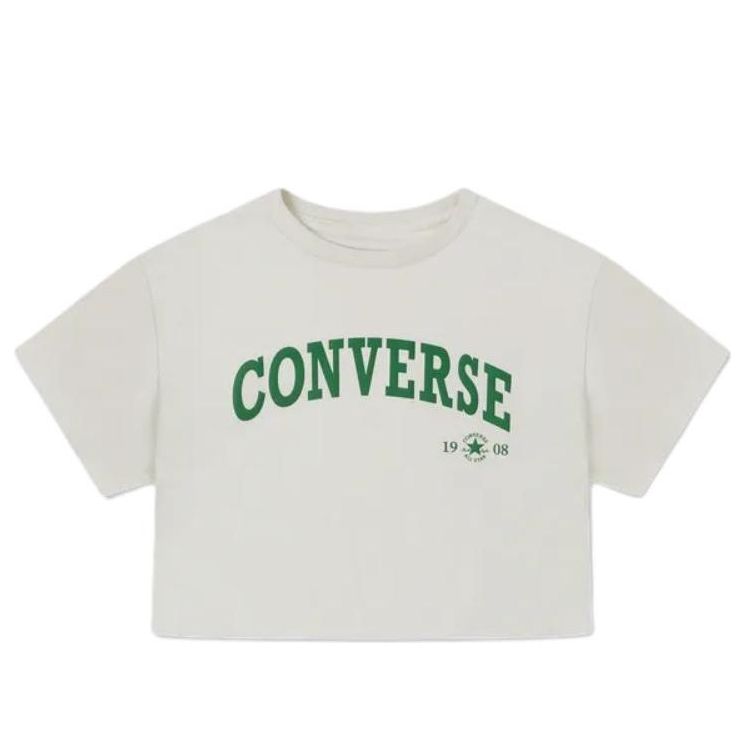 

Футболка (WMNS) Converse Retro Chuck Cropped T-Shirt 'Egret' 10026367-A03, белый