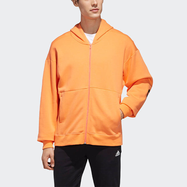 Куртка sport 2 street alphabet printing athleisure casual sports hooded jacket orange Adidas, оранжевый — фото 4
