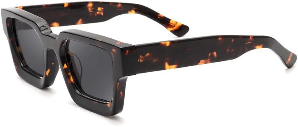 

Прочные квадратные солнцезащитные очки с кристальными линзами для мужчин, поляризованные, для вождения, для женщин, дизайнерские, UV400 MTZJH, C02 Leopard