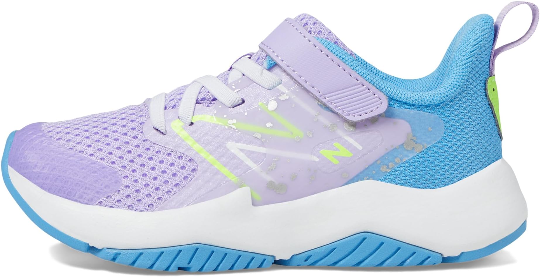 Кроссовки New Balance Kids Rave Run v2 Bungee Lace with Top Strap, Lilac Glo/Sky Blue — фото 4