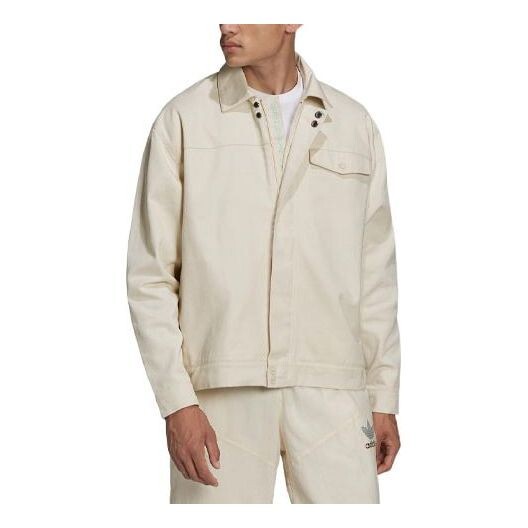 

Куртка adidas originals Lapel Solid Color Sports Yellow White Jacket, белый