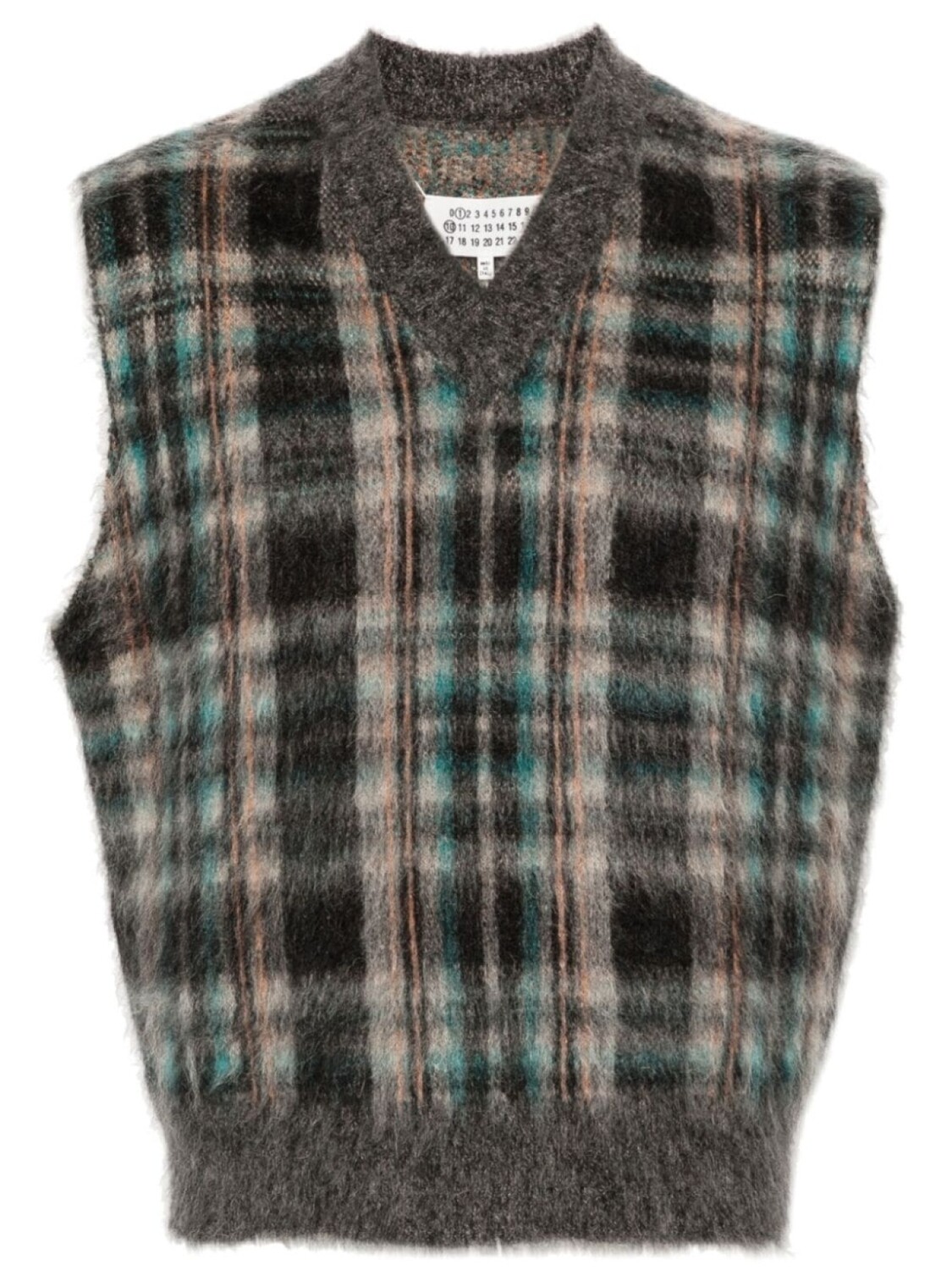 

Maison Margiela топ в клетку, коричневый