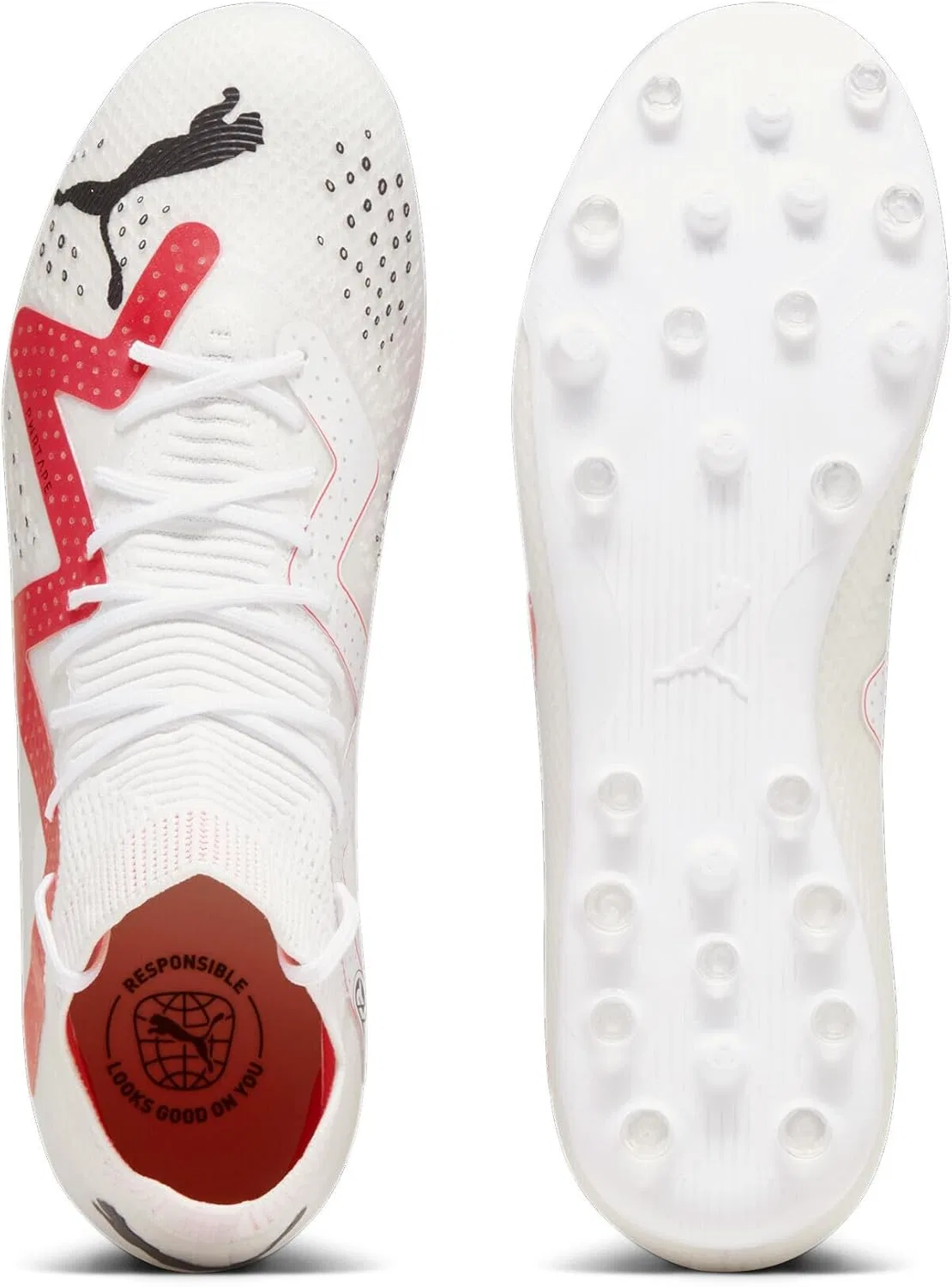 Футбольные бутсы PUMA Unisex Future Pro Mg, Puma White Puma Black Fire Orchid — фото 4