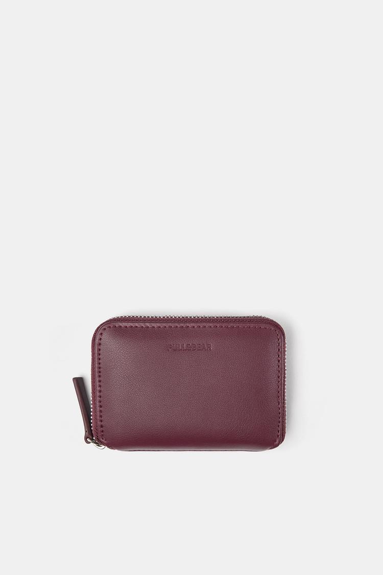 

Прорезиненный кошелек-кошелек Pull And Bear, бордовый