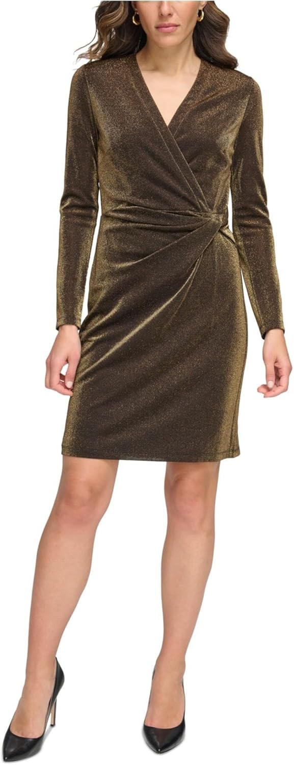 

Женское платье-футляр Tommy Hilfiger с металлическим эффектом, Bronze Black