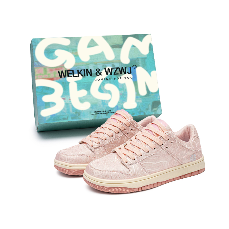 

WELKIN&WZWJ Низкие скейтерские кроссовки унисекс розовые, цвет Pink