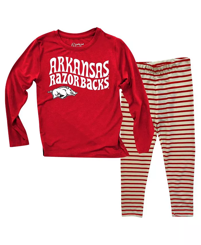 

Комплект из топа с длинными рукавами и леггинсов из трехслойной ткани Arkansas Razorbacks для мальчиков и девочек Wes & Willy