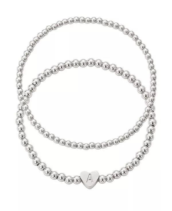 

Набор браслетов с серебряными шариками и бусинами Adornia, silver-a