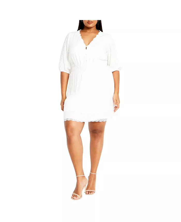 

Платье Belle Plus Size CITY CHIC, слоновая кость/кремовый