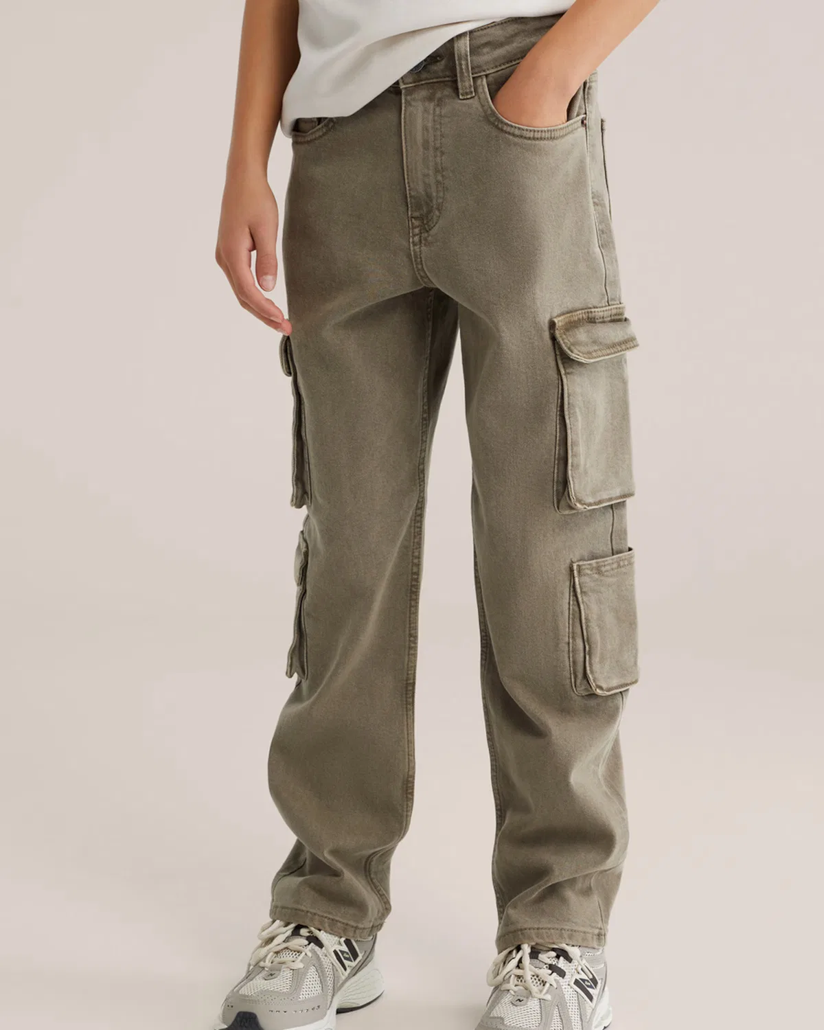 Брюки свободного кроя We Fashion, Khaki — фото 3