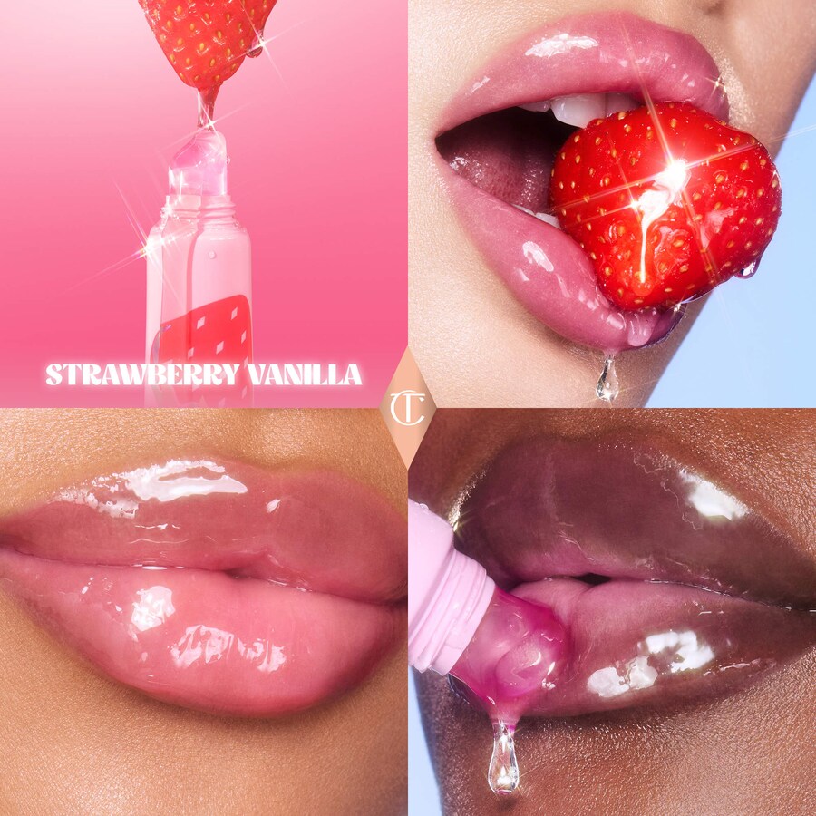 Масло для губ Unreal Lips Healthy Glow Nectar с гиалуроновой кислотой и витамином Е Charlotte Tilbury, 0.47 oz/14 mL, Juicylicious Strawberry Vanilla — фото 2