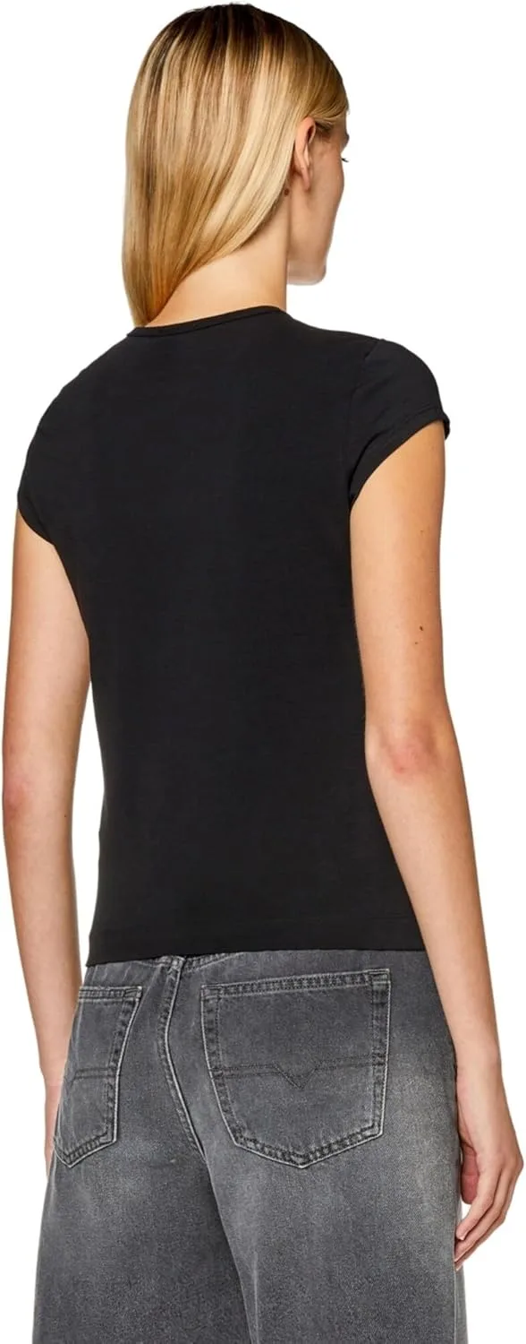 Diesel Women’s Slim Fit Logo T-Shirt – Stretch Cotton Crew Neck Short Sleeve Top, T-Angie — фото 3