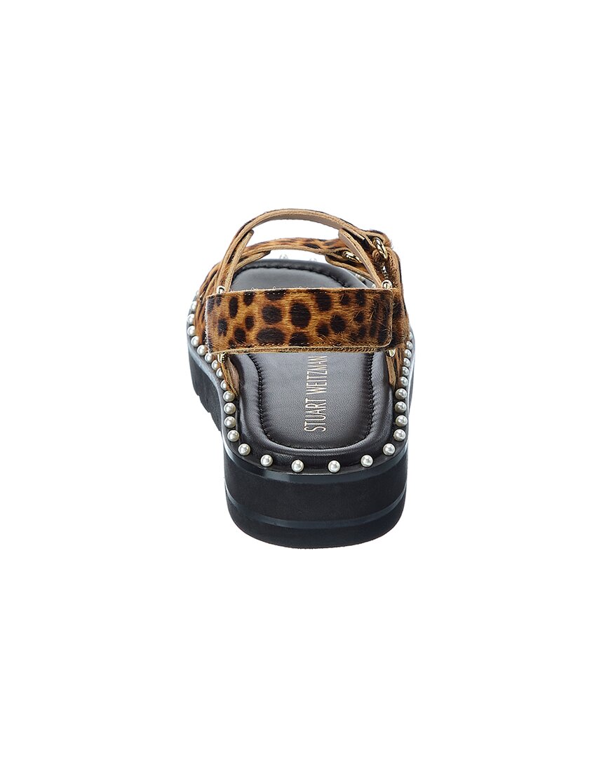 Stuart Weitzman Zoe Lift сандалии из телячьей шерсти, цвет multi — фото 3